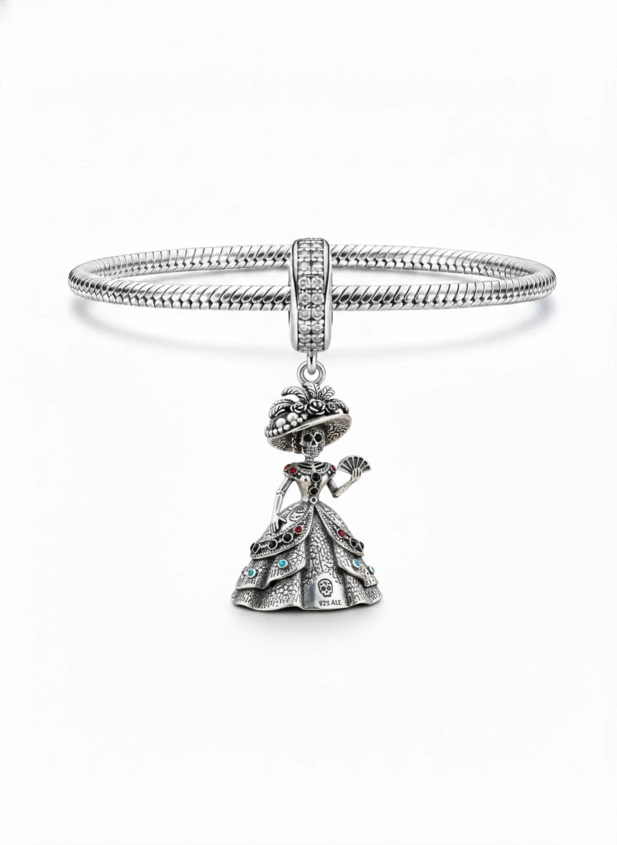 LA CATRINA — Charm Plata Esterlina con Piedras Brillantes ALHUNA®
